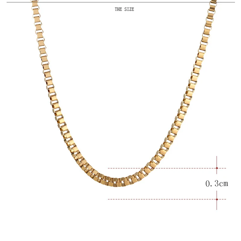 

SUMU Stainless Steel Chain Necklaces For Man Women Gold Silver Color For Pendant 0.3cm Square Buckle Donot Fade Jewelry N1886