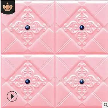 pink 3D самоклеющиеся поролоновые наклейки на стену мягкая сумка персонализированные декоративные настенные обновления анти-столкновения звуковые insulation-74 - Цвет: pink