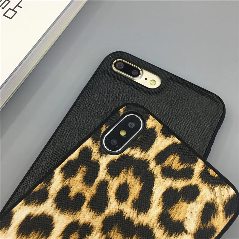 hot luxury leopard snake flower crocodile metal label leather case for iphone 7 8 plus 11 pro x max fashion hard plastic cover free global shipping