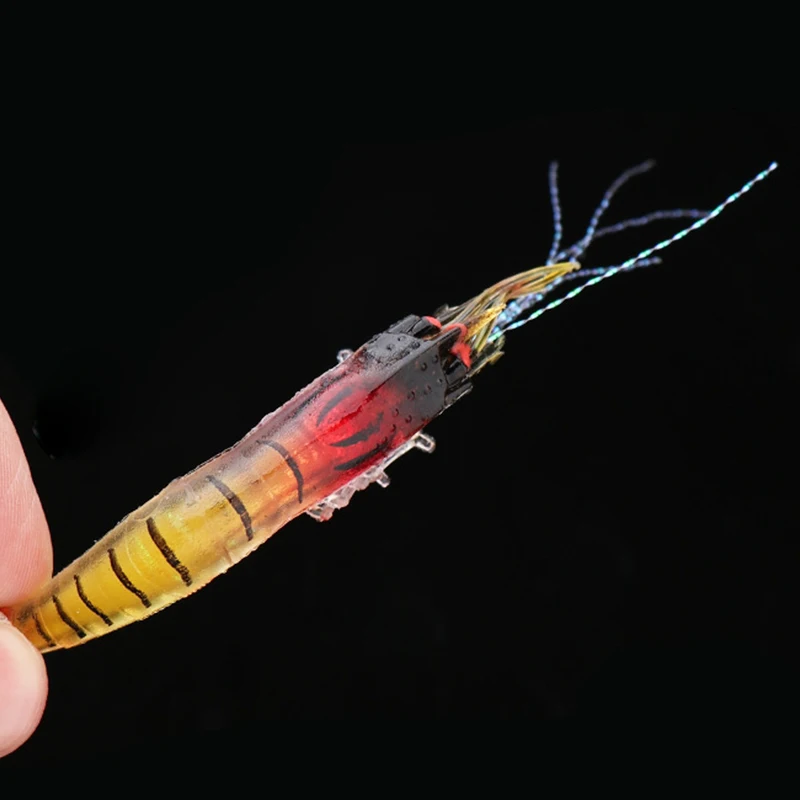 

Luminous Shrimp Soft Lure Artificial Silicone Bait With Hooks Swivels Lures Set Anzois Sabiki Rigs Fishing Tackle