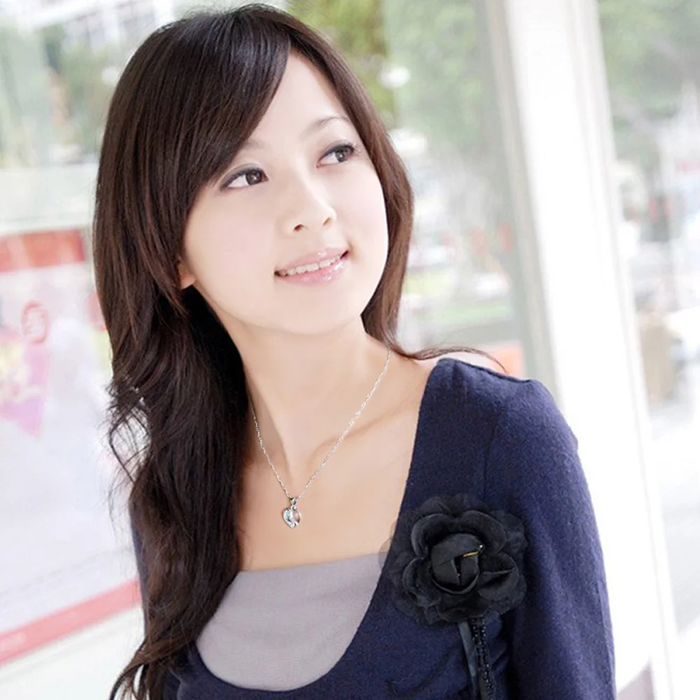 Женская цепочка с кулоном в виде сердца из серебра 100% пробы