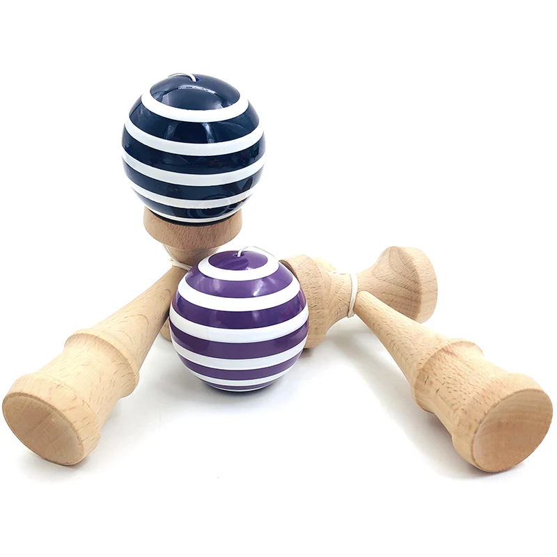 18 см профессиональные деревянные игрушки Kendama в морскую полоску искусственная