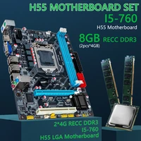 machinist h55 motherboard set kit lga 1156 with intel core i5 760 cpu processor ddr3 2pcs x 4g 8gb ddr3 ram with vga hdmi