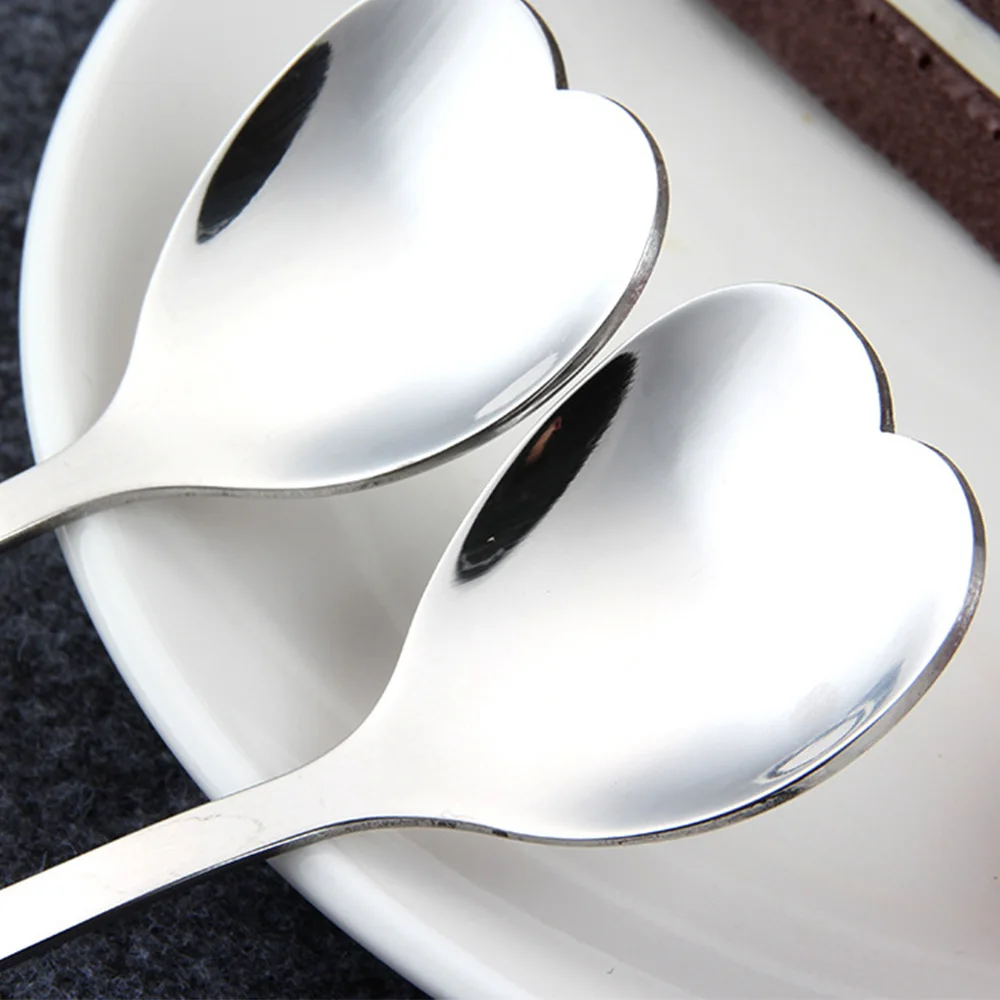 Нержавеющая сталь сердце Форма Кофе ложки кухонные принадлежности десерт сахар