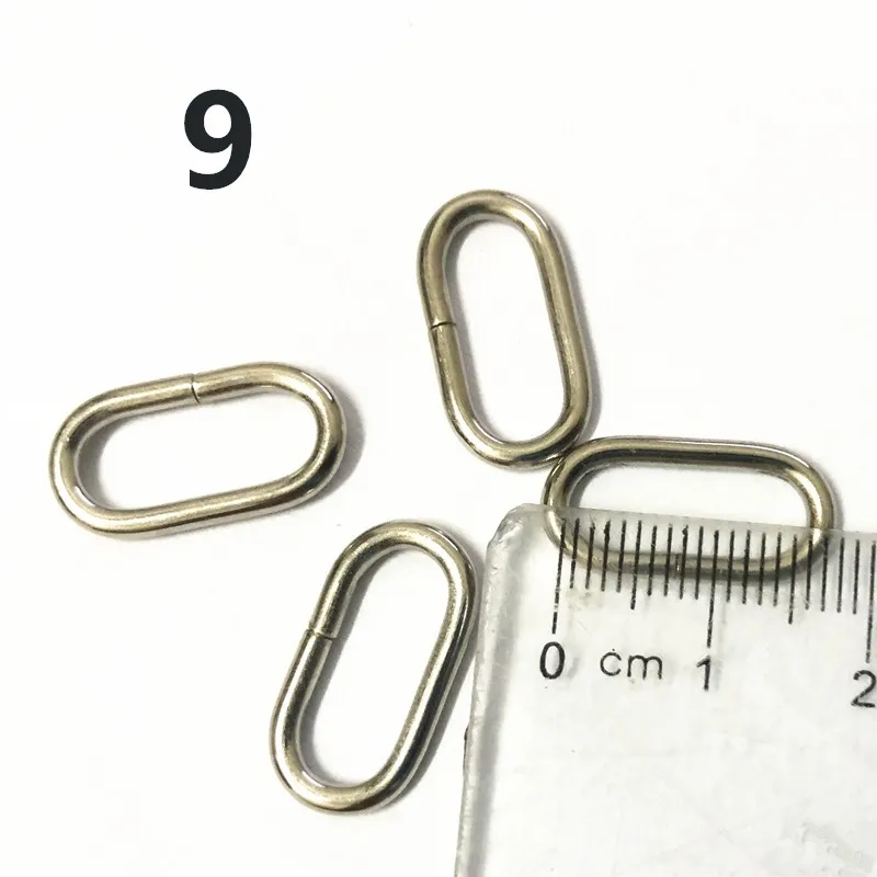 NO9 16mm Silver 50 шт. металлическое овальное кольцо пряжки для наручных часов аксессуары для рукоделия Швейные 16 мм 20 мм 25 мм 32 мм 35 мм 38 мм 50 мм 65 мм кожаные сумки с заклепками - Цвет: NO9 16mm Silver