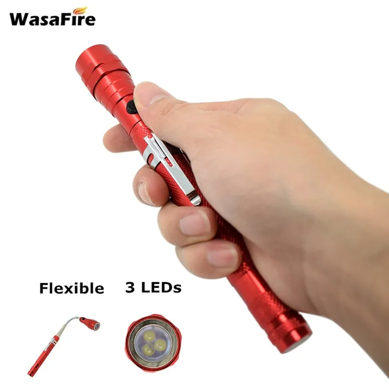 Фонарик WasaFire с поворотом на 360 градусов магнитный гибкий фонарь 3