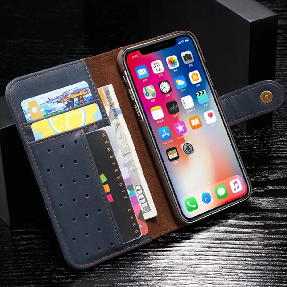 Чехол из натуральной кожи для телефона iPhone 11 Pro Max 5 5S SE 6 6S 7 8 X Plus XS XR XS Max, модный дизайн, Магнитный кошелек, сумка для телефона