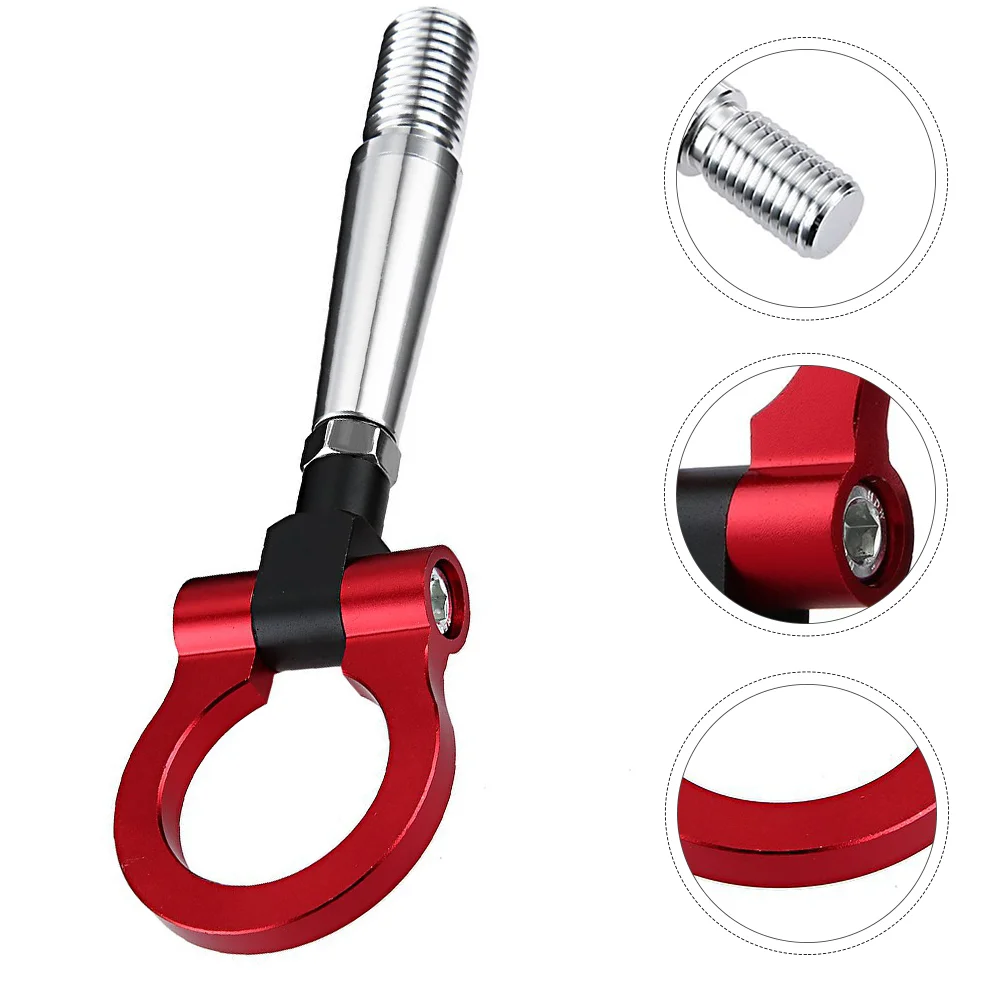 

Aluminum Alloy Tow Hook Front and Rear Bumper Replacement Tow Hook (Red)