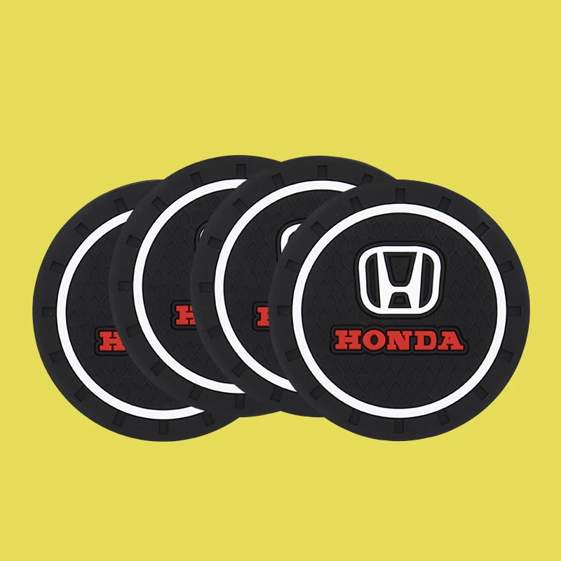 

7cm car water coaster creative logo storage mat HONDA- logo car anti-skid pad interior accessories anti-skid pad car universal