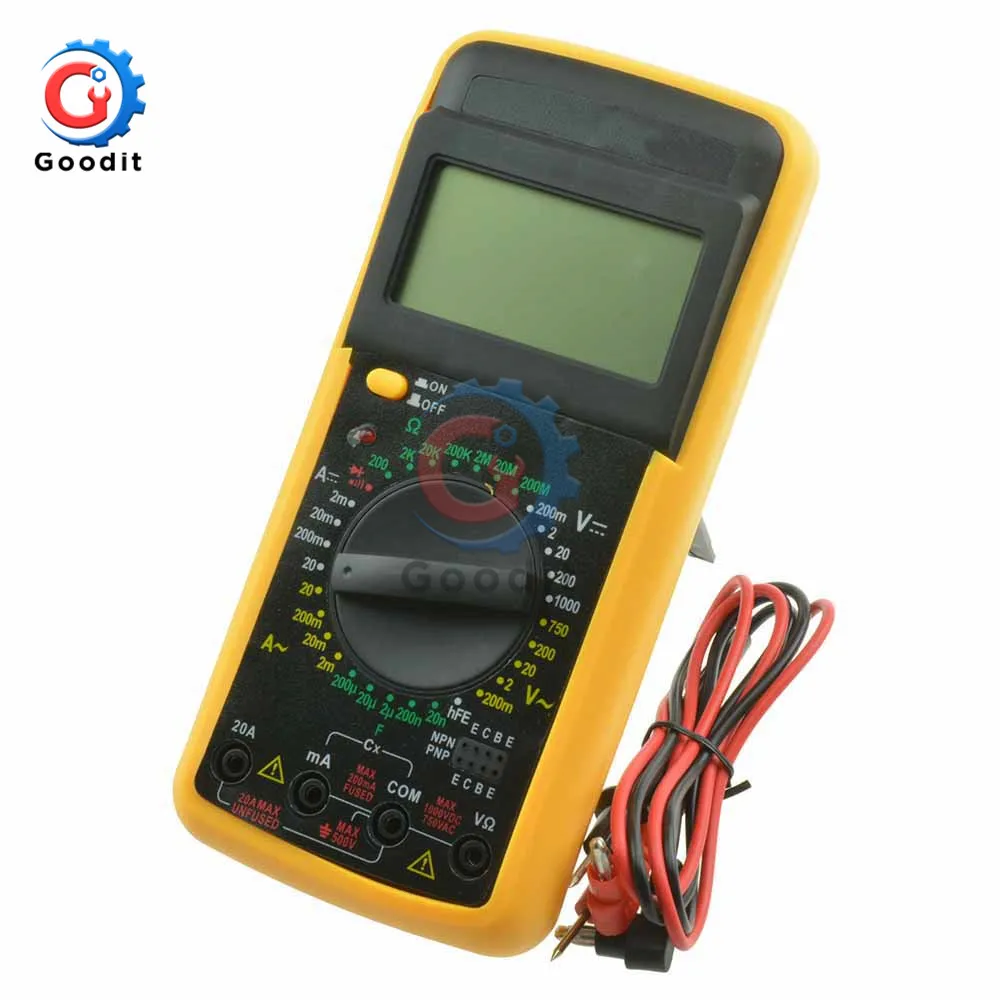 Цифровой мультиметр с ЖК дисплеем Электрический амперметр вольтметр измеритель