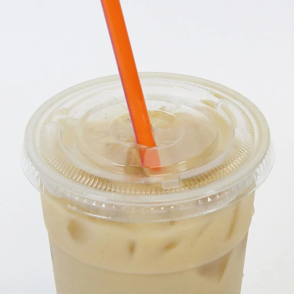 Прозрачные пластиковые чашки с крышками для холодных напитков 700 мл (24