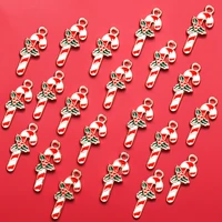 20x christmas cane enamel charms for earring necklace diy craft pendant flower charm xmas tree decoration beads jewelry making