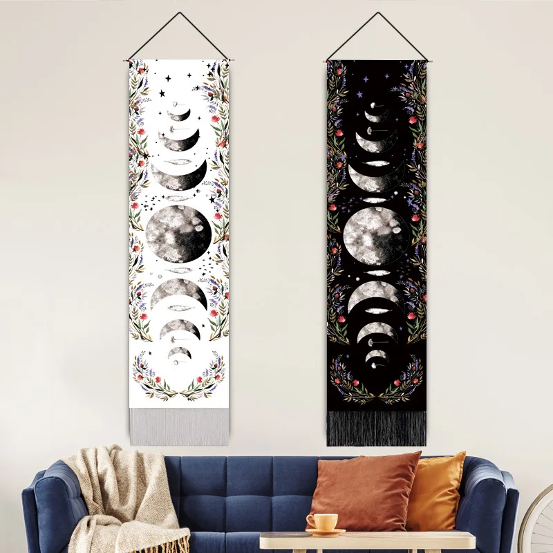 

Boho Decor Moon Phase Tapestry Wall Hanging Room Decorative Hippy Tapestries Polyester Cotton Biki Hippie Macrame Wall Tapestry