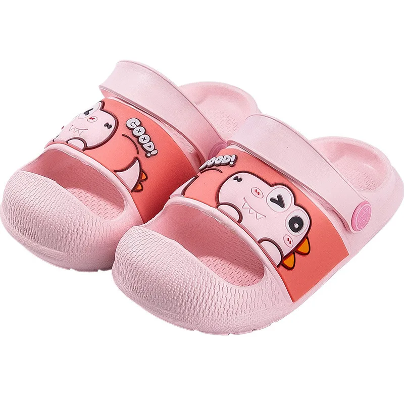 

Children's Slippers Summer New Cute Cartoon Little Dinosaur Sandals Indoor Home Non-slip Hole Shoes Baby Beach Shoes