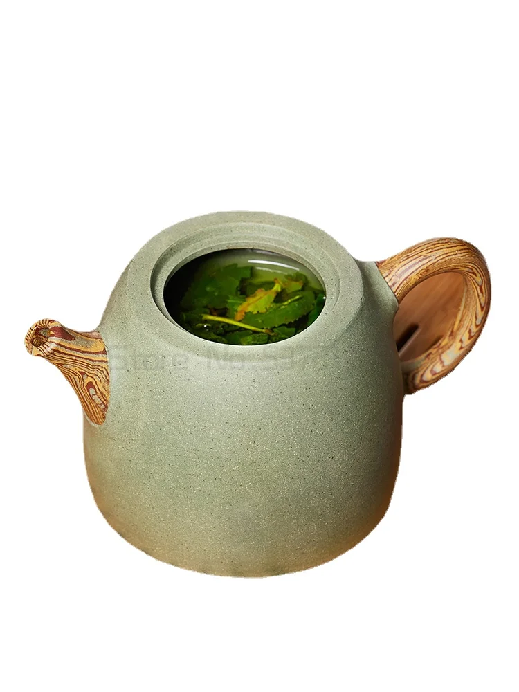 

Pure handmade purple clay pot well fence pot bean green sand handmade tea pot single pot tea set teapot