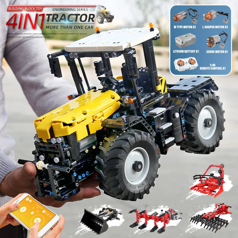 

MOULD KING 17019 Technology MOC-25371 RC Motorized Tractor Fastrac 4000er Set Building Blocks Educational Toys Birthday Gift