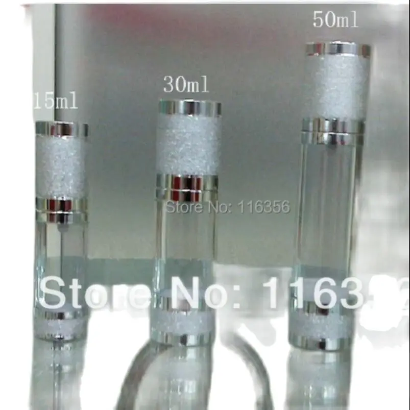 15ml silver airless bottle white/transparent pump with lid | Красота и здоровье