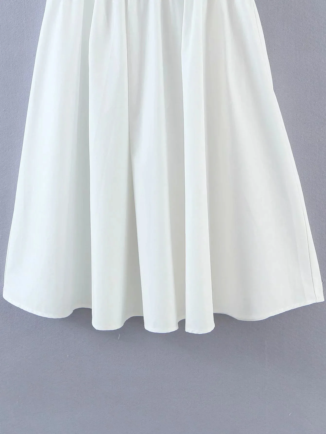 

2021 new products women's summer retro square collar ruffled solid color white waist short-sleeved dress umbrella skirt women