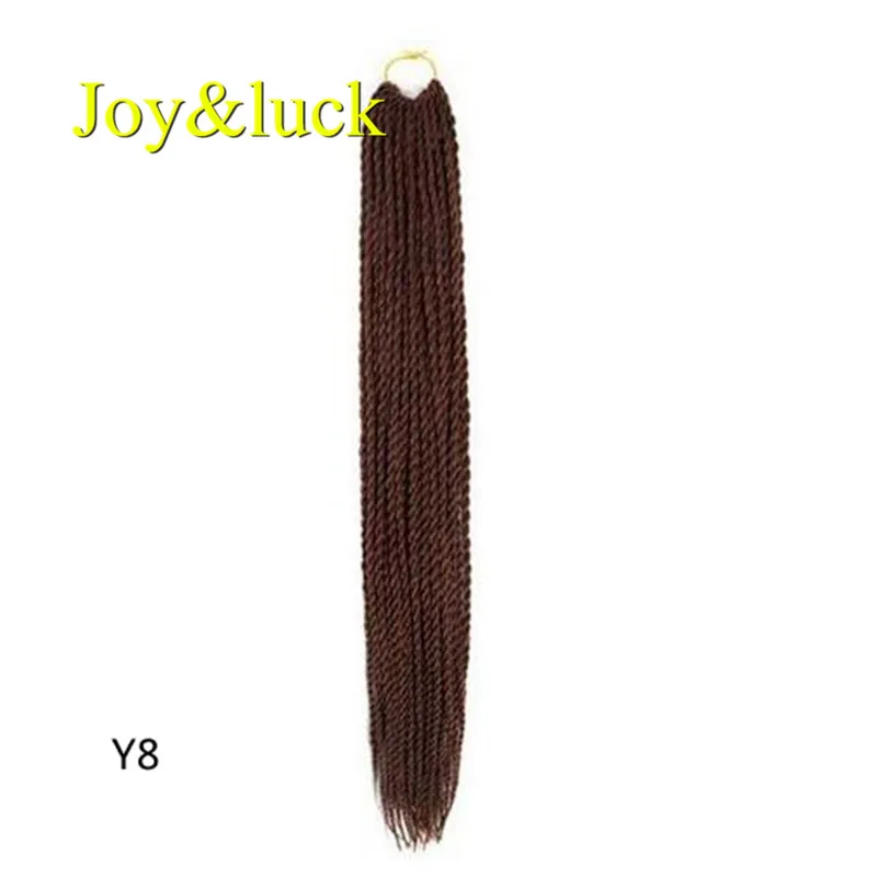 Y8 Joy& luck 24 дюйма Сенегальские закрученные крючком косички 30 прядей синтетические волосы для наращивания плетение волос - Цвет: Y8