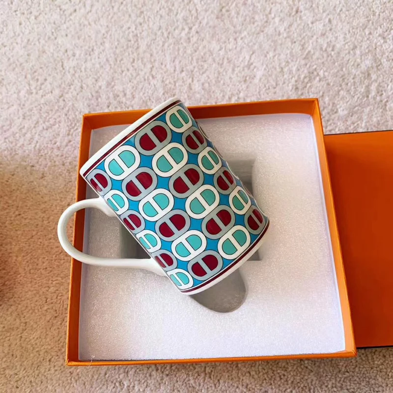 

High Quality Porcelain Mug For Coffee Tea Milk Water Bone China Cup With Orange Box Luxury Wedding Birthday Housewarming Gifts