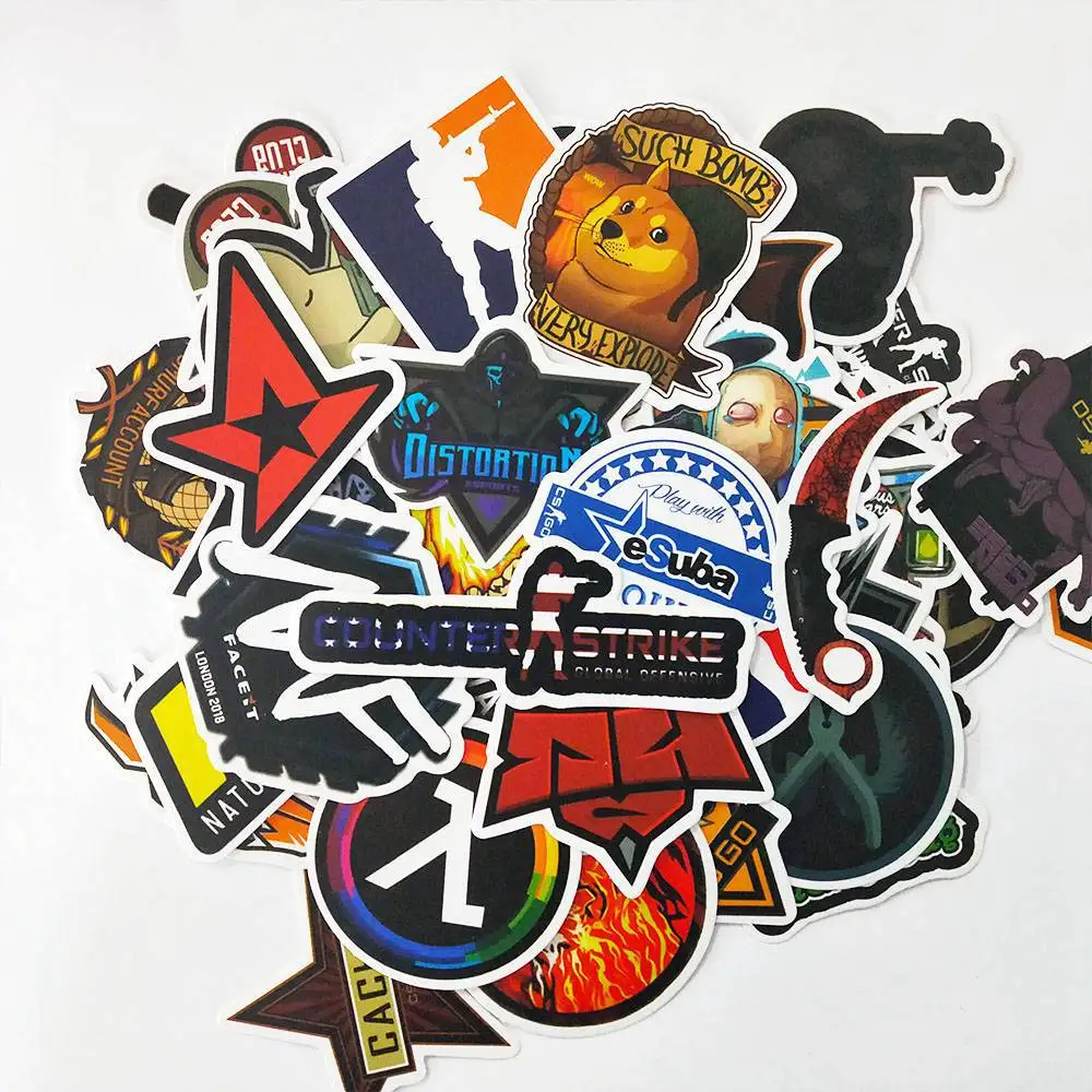 

10/30/50PCS CS GO Stickers Motorcycle Anime Game Sticker For Kid children Laptop Funny Graffiti Mix Retro PVC Waterproof Sticker
