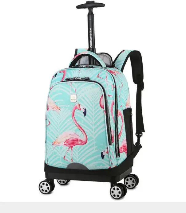 18 inch School Rolling backpack Bags kids travel trolley bag teeangers Children wheeled backpack for girl school bag with wheels