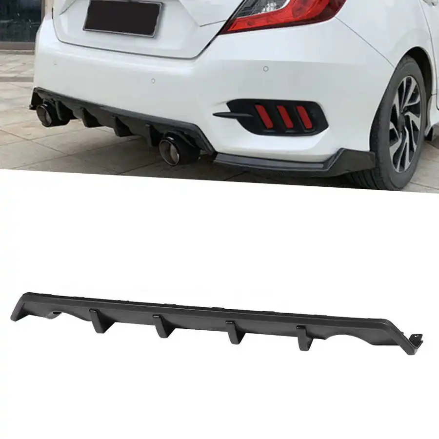 Матовый черный бампер задний диффузор пригодный для Honda Civic 4 Двери Седан 2016 2017 2018