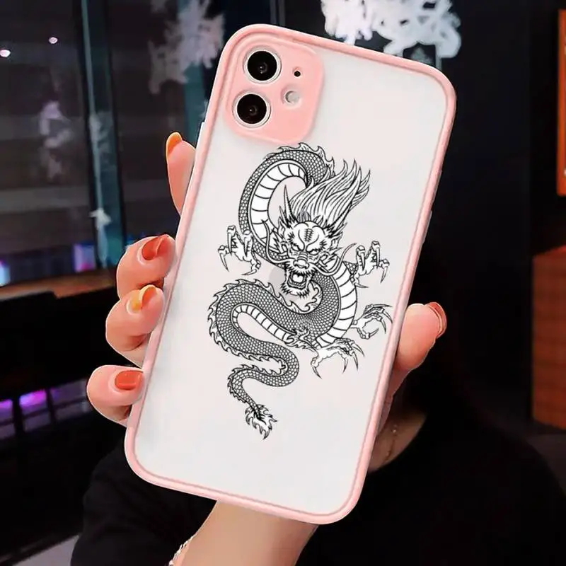 

Chinese dragon retro animal Phone Case matte transparent For iphone 7 8 11 12 plus mini x xs xr pro max cover