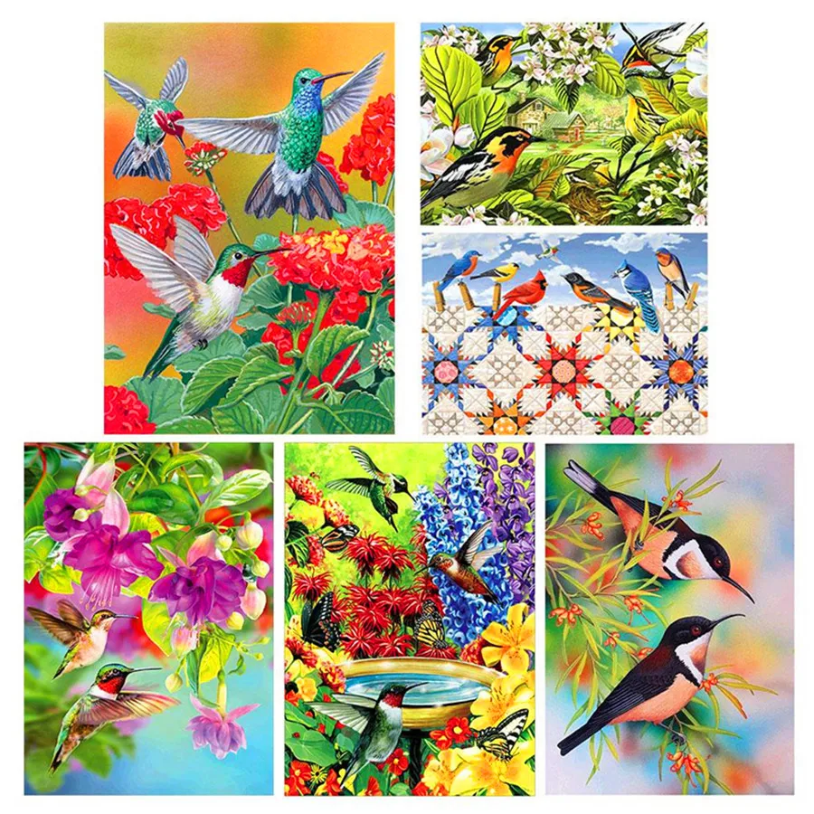 5D новый полный цветком из страз и алмазная с изображением птицы живопись вышивка