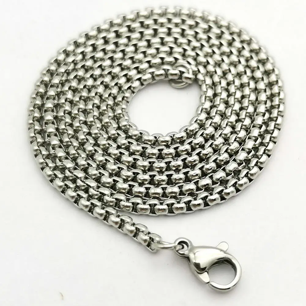

Aaazee 3 Pieces Stainless Steel Chains for Necklace Making 2.5mm Diameter 23.5" Long Bracelet Anklet Chain with Lobster
