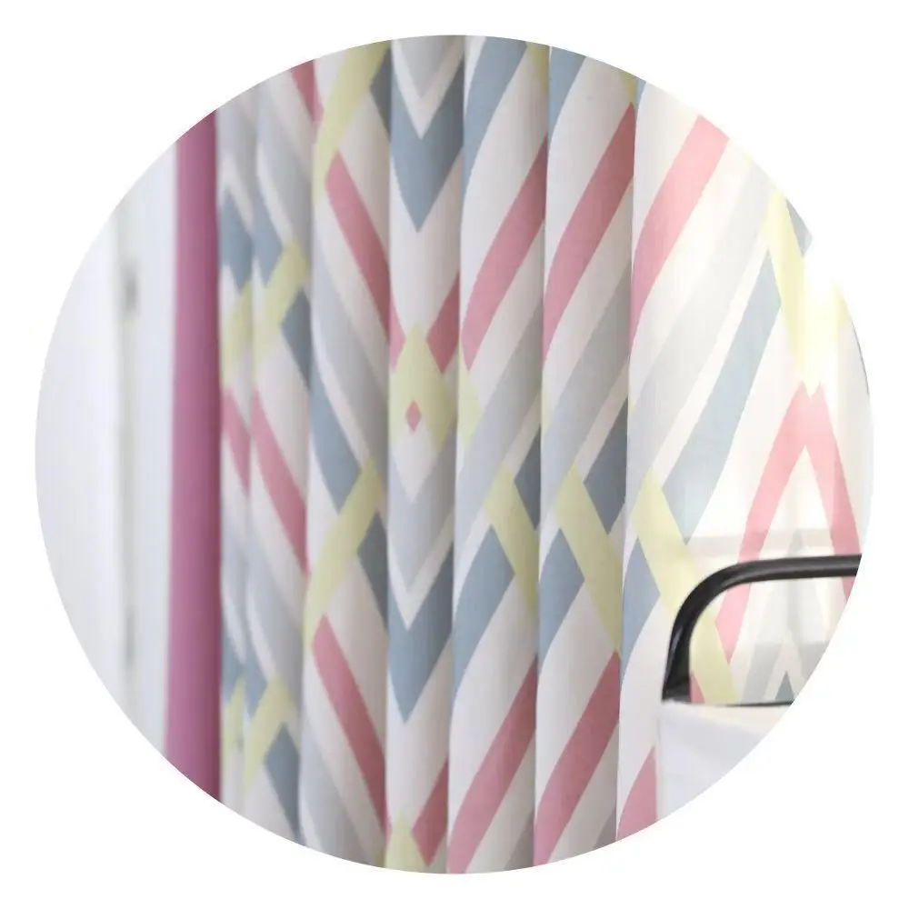 

Modern Simple And Fresh Cotton And Linen Geometric Printing Shading Curtains For Living Room Bedroom Curtains Can Be Customized