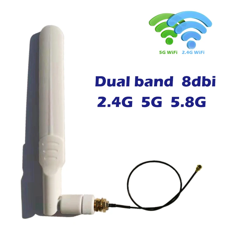 8dBi WiFi SMA антенна 2 4 ГГц 5 8 двухдиапазонный 20 см U.FL/IPEX toSMA Pigtail кабель для мини PCIe