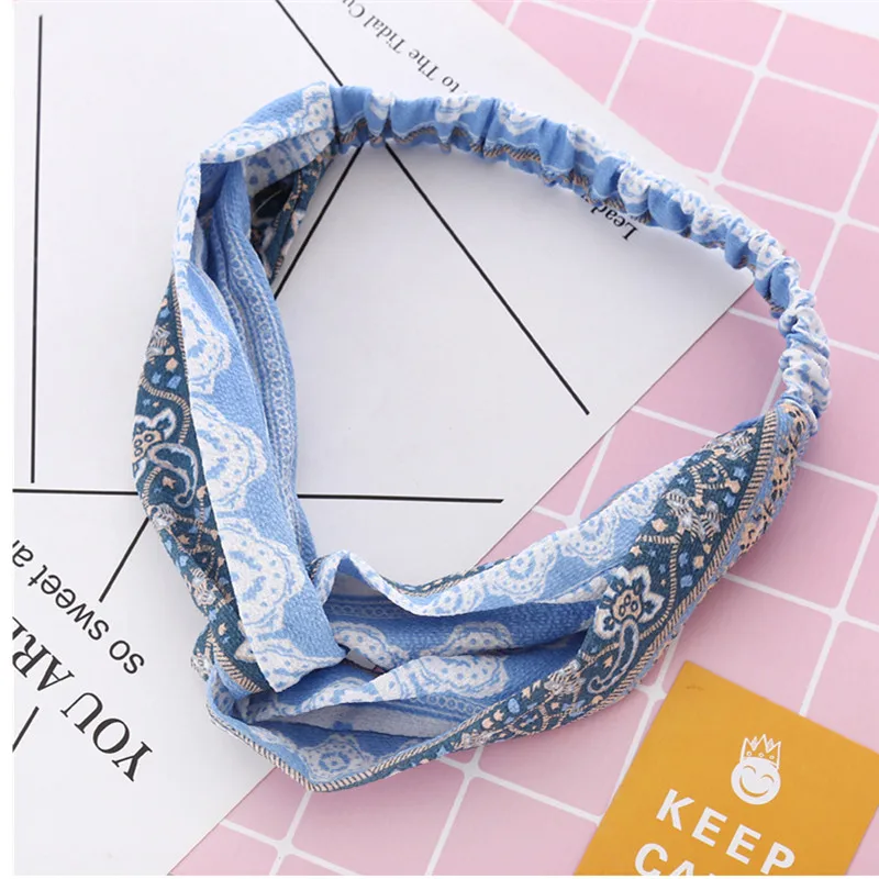 Повязка на голову женская с цветочным принтом резинки завязками |