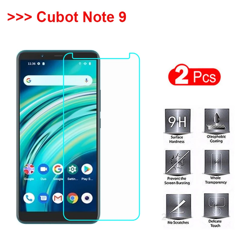 Закаленное стекло для Cubot Note 9 2 шт. защита экрана взрывозащищенное Защитное Cristal
