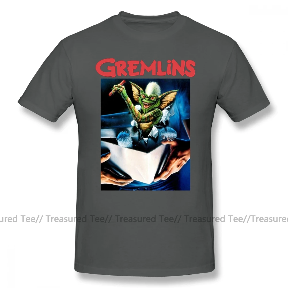 Gremlins футболка с короткими рукавами хлопковая Футболка потрясающая 4xl графическая Мужская Пляжная футболка - Цвет: Dark Grey