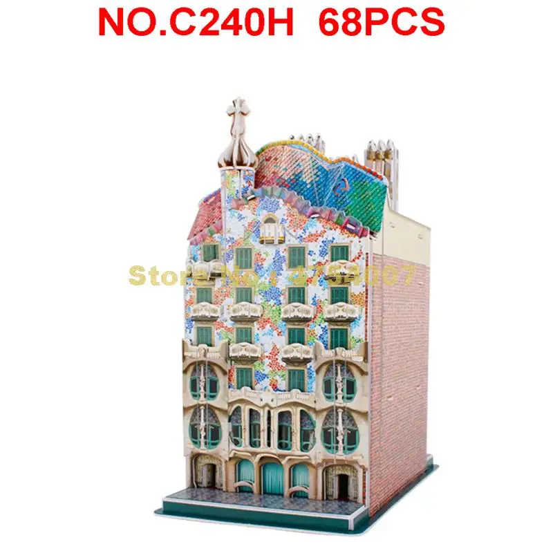 68 шт. всемирно известная архитектура Испании casa batllo 3d бумажная модель-пазл