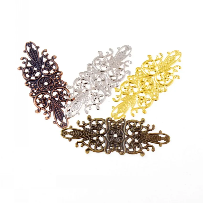 5 шт с бронзовой филигранью под старину Цветочные обертывания соединители