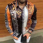 Европейская и американская мода, осенняя повседневная мужская рубашка с длинным рукавом и пуговицами, блузки с принтом, винтажные рубашки для мужчин, одежда