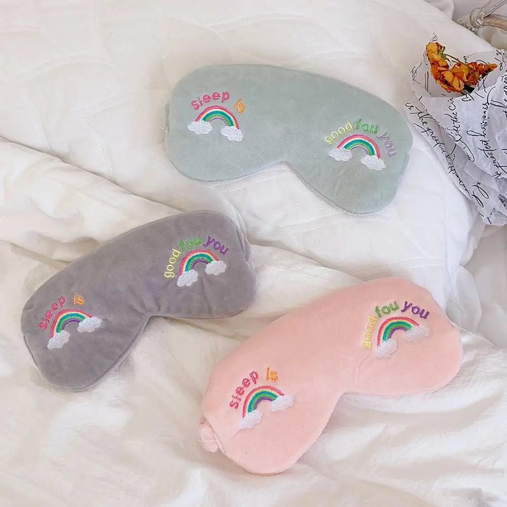 1 шт. мультяшная маска для сна плюшевые тени глаз новая Радужная подходит