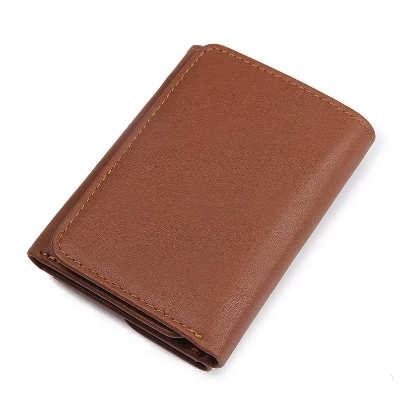 

Korean Short Wallet Retro Wallet RFID Blocking Wallet Anti-scanning Leather Wallet Purse Coin Purse