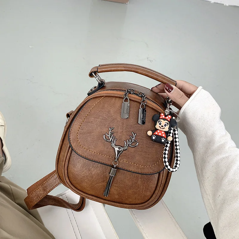 

Small Multifunction Backpacks High Quality Leather Fashion Tassel Ladies Shoulder Bag 2021 Backpacks for School Teenagers Girls