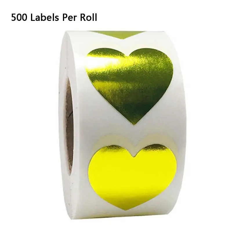 Наклейки в форме сердца 500 шт./рулон наклейки для скрапбукинга подарочная