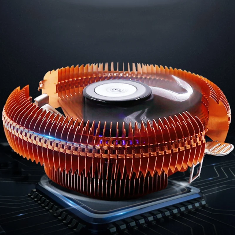 

HXHF CPU Radiator Cooling Fan Luminous LED Desktop Mute Chassis Fan for / AMD / 1151/775 Multi-Platform Universal