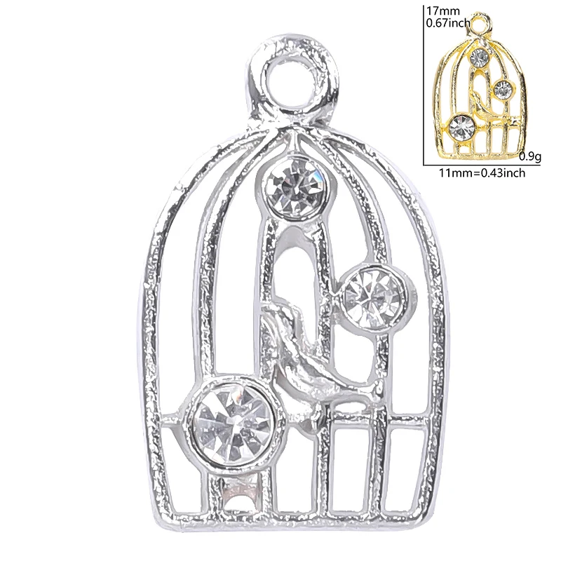 10 шт./партия подвески в виде птичьей клетки | Шармы