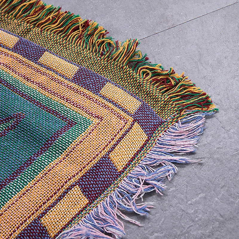 

Boho Knitted Chair Sofa Cover Towel Soft Throw Blanket Lace Slipcover Luxury Decor For Bed Bedspread Outdoor Beach Sandy Carpet