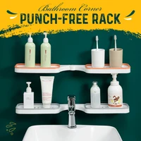 bathroom corner punch free rack shampoo storage rack holder with suction cup bathroom shelves bathroom accessories dropship