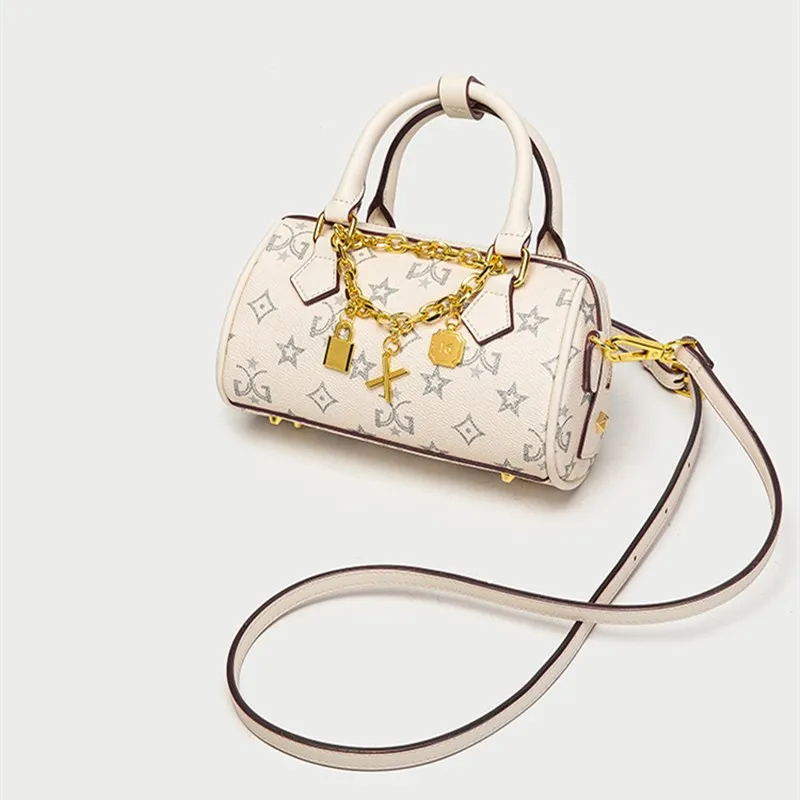 

Printed Retro Postman Pillow Bag Female 2021 Spring New Texture Single Shoulder Messenger Bag Chain Bag Women Purse and Handbags