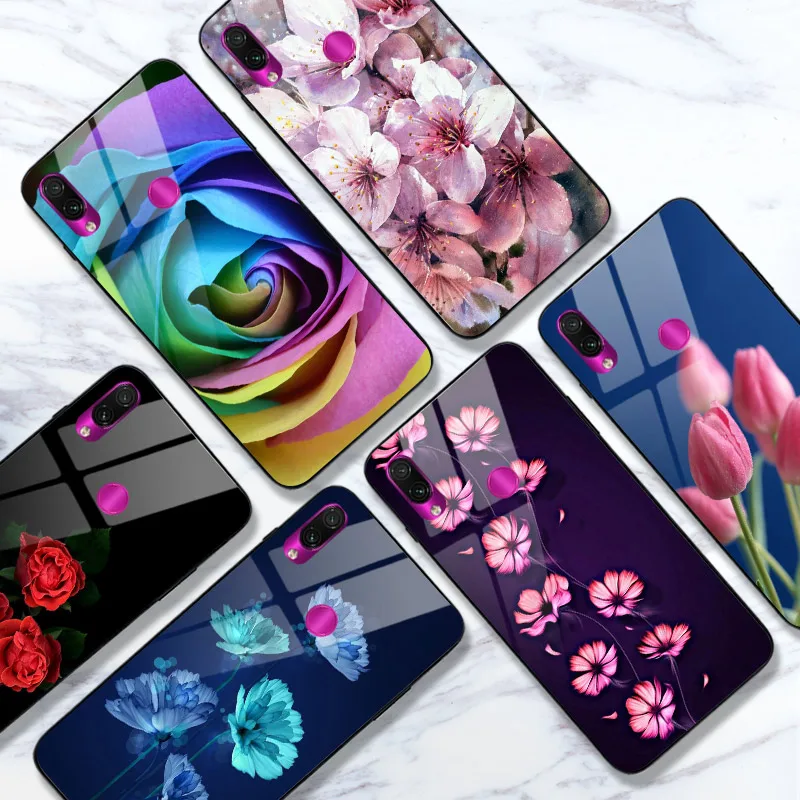 Чехол с цветами для Xiaomi Redmi 7A Note 7 8 8T Mi 10 Lite глянцевый чехол 8A 9A 9S 9 Pro чехол|Бамперы| |