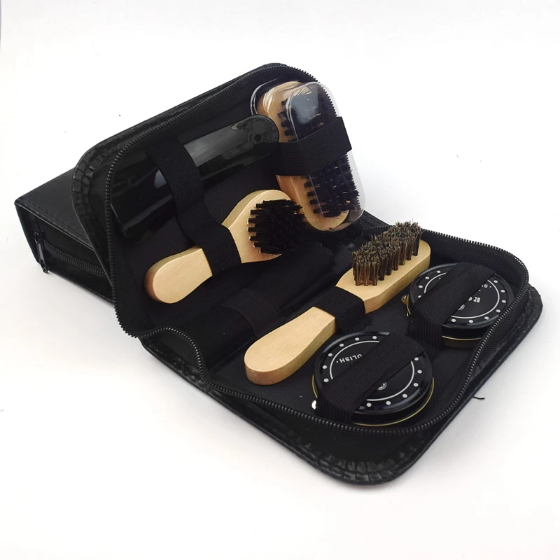 8 قطعة/المجموعة جلدية مجموعة العناية بالأحذية فرشاة أحذية ترقية لينة وسهلة لتنظيف حذاء عدة تلميع مريحة و يسهل حملها قابلة لإعادة الاستخدام