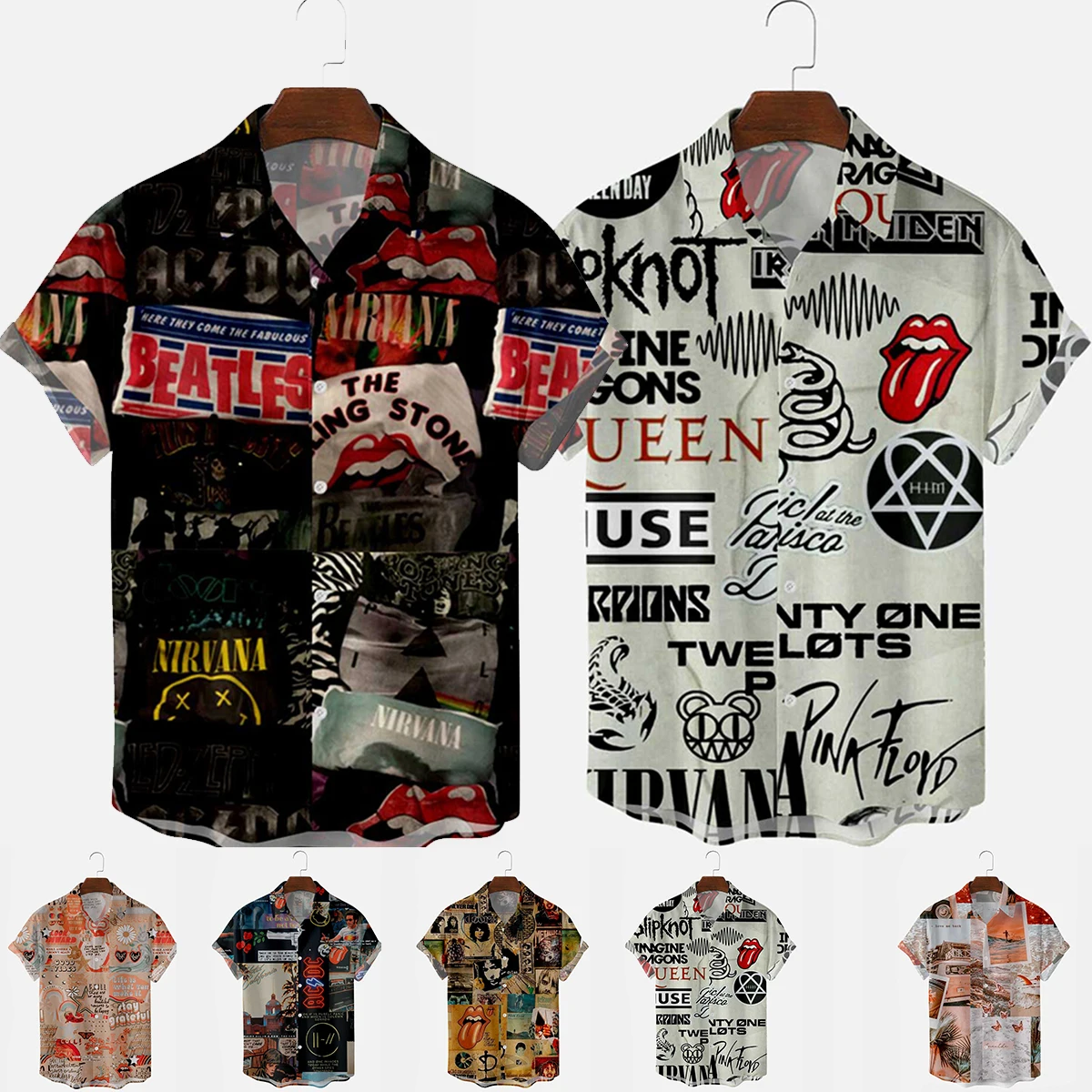 

Bababuy 2021 Plus Size Mens Shirts Cool Printed Short Sleeve Shirts Summer Casual Hawaiian Beach Tops